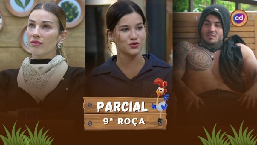 Maria, Duda e Wallas na arte da parcial da enquete de A Fazenda 17
