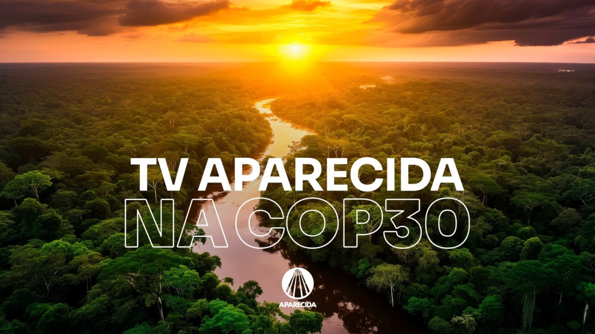 Loog da cobertura da TV Aparecida na COP 30