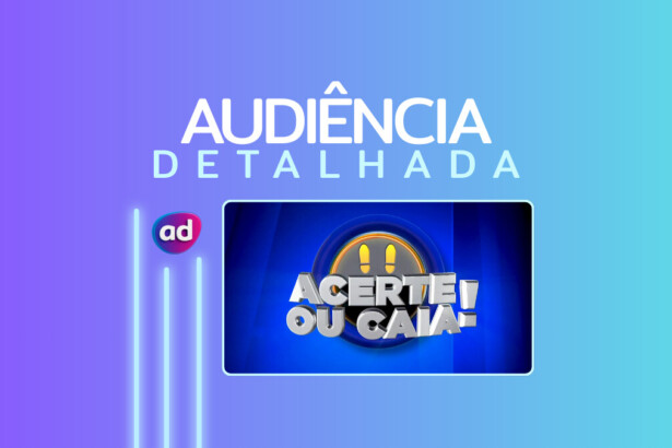 Logo do Acerte ou Caia! na arte de divulgação de audiência detalhada do programa