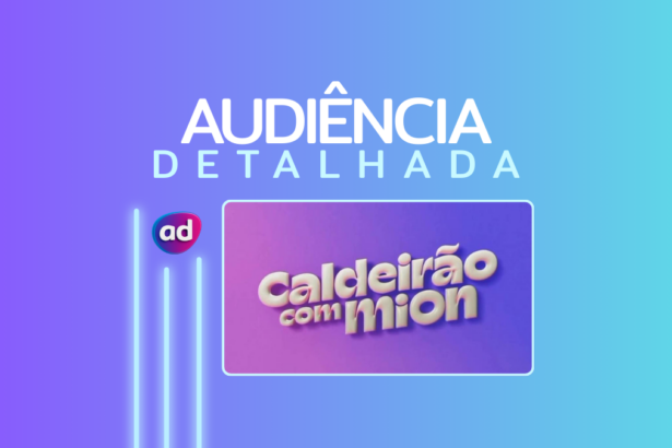 Logo do Caldeirão com Mion na arte de audiência detalhada
