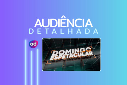 Logo do Domingo Espetacular na arte de audiência detalhada