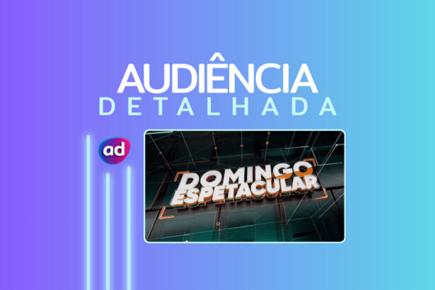 Logo do Domingo Espetacular na arte de audiência detalhada