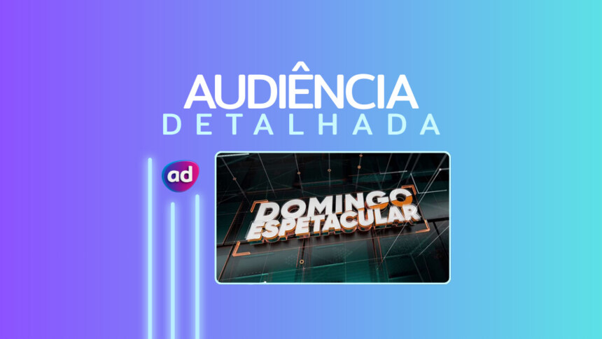 Logo do Domingo Espetacular na arte de audiência detalhada