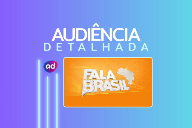 Logo do Fala Brasil na arte de divulgação da audiência detalhada do programa