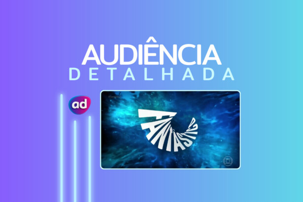 Logo do Fantástico na arte de divulgação da audiência detalhada do programa