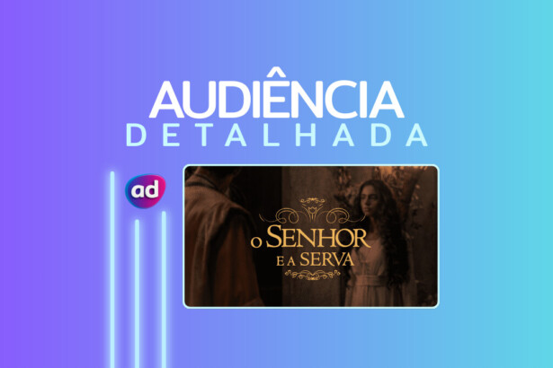 Logo da série O Senhor e a Serva na arte de divulgação da audiência detalhada da série
