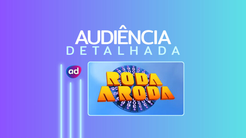 Logo do Roda a Roda na arte de audiência detalhada do programa