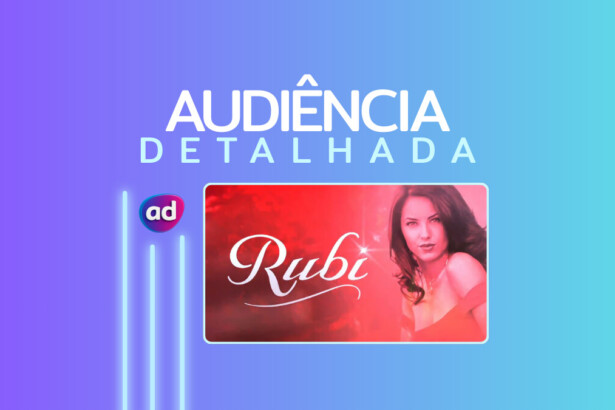 Logo da novela Rubi na arte de audiência detalhada da trama mexicana