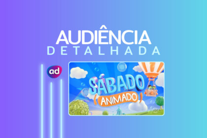 Logo do programa Sábado Animado na arte de divulgação de audiência detalhada
