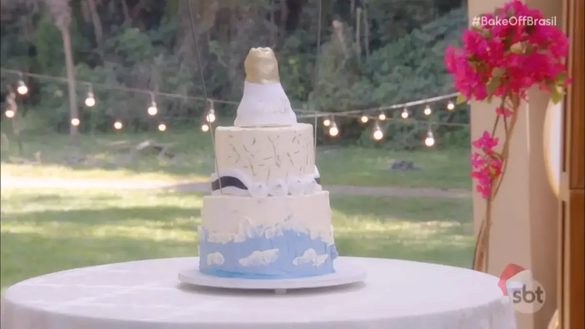 Bolo de Bruno na mesa do Bake Off Brasil