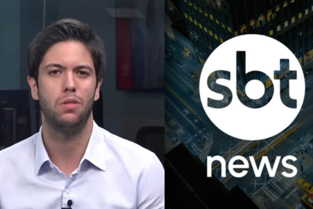 Caio Coppolla no estúdio da CNN Brasil dividindo tela com o logo do SBT News