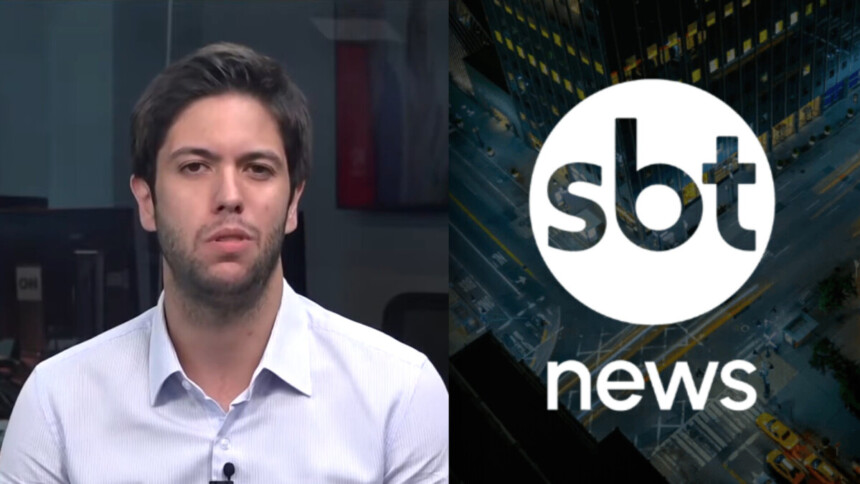 Caio Coppolla no estúdio da CNN Brasil dividindo tela com o logo do SBT News
