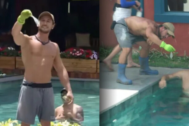Mesquita segura camisinha usada e balança para as câmeras