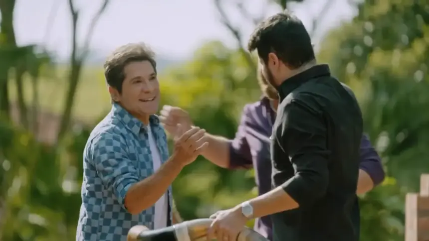 Daniel cumprimenta Zé Neto e Cristiano na Fazenda do Viver Sertanejo