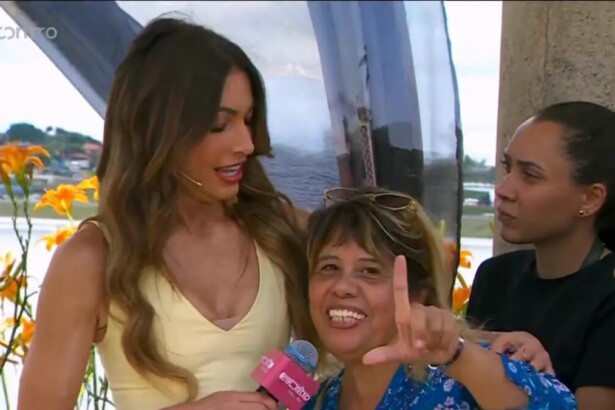 Patricia Poeta entrevistando mulher que se diz candidata ao BBB 26