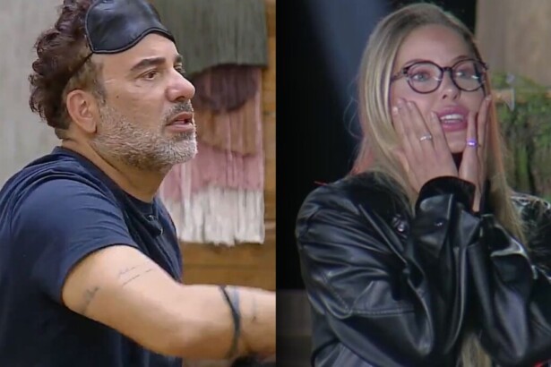 Fabiano e Saory em uma montagem na A Fazenda