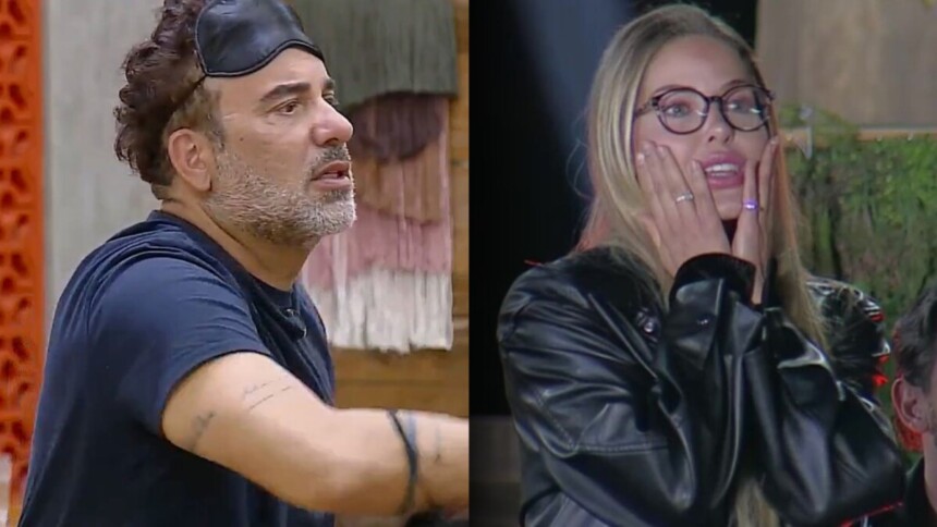 Fabiano e Saory em uma montagem na A Fazenda
