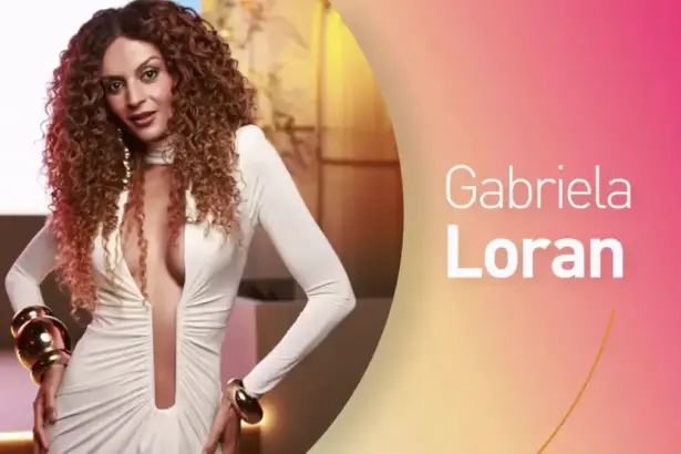 Gabriela Loran de vestido branco na arte do Encontro com Patrícia Poeta