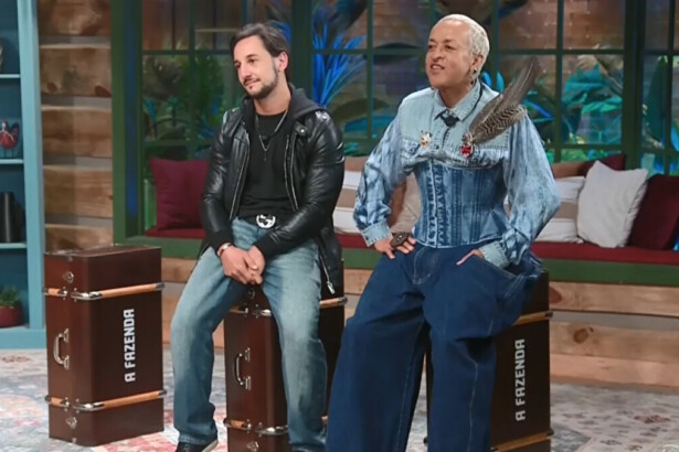 Mesquita e Walério em trecho da Noite de Eliminação em A Fazenda