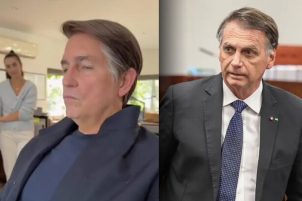 Jim Caviezel caracterizado como Bolsonaro divide tela com Jair Bolsonaro