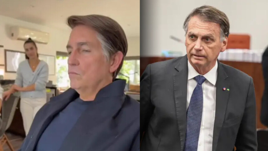 Jim Caviezel caracterizado como Bolsonaro divide tela com Jair Bolsonaro