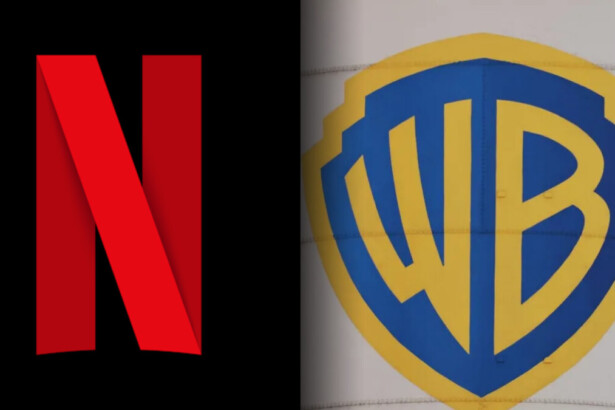 Logo da Netflix ao lado do logo da Warner