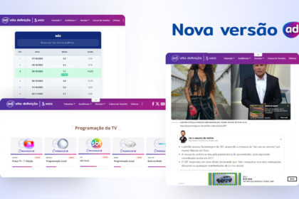 Prints com as novidades do Portal Alta Definição