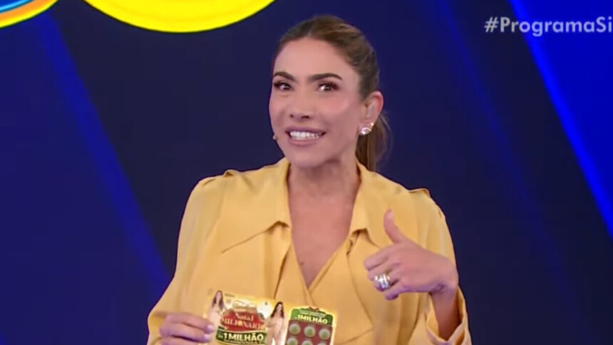 Patricia Abravanel em trecho do segundo sorteio Tele Sena de Natal