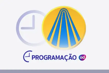O logo da TV Aparecida ao lado de um ícone de relógio, com o título "Programação" em cinza na parte inferior.