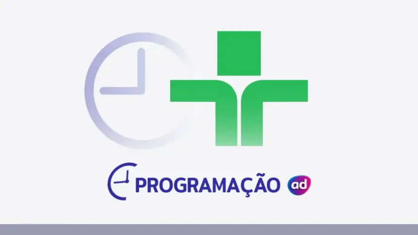 Logo da TV Cultura ao lado de um ícone de relógio, com o título "Programação" em cinza na parte inferior.