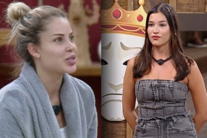 Saory e Duda em uma montagem na A Fazenda