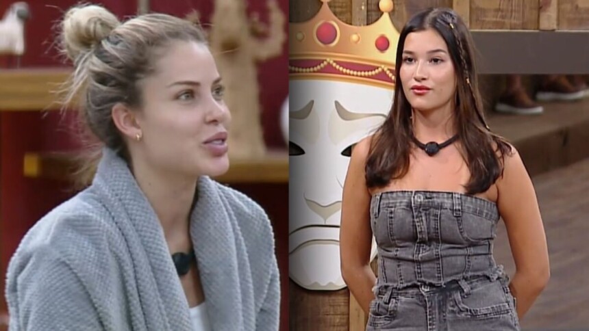 Saory e Duda em uma montagem na A Fazenda