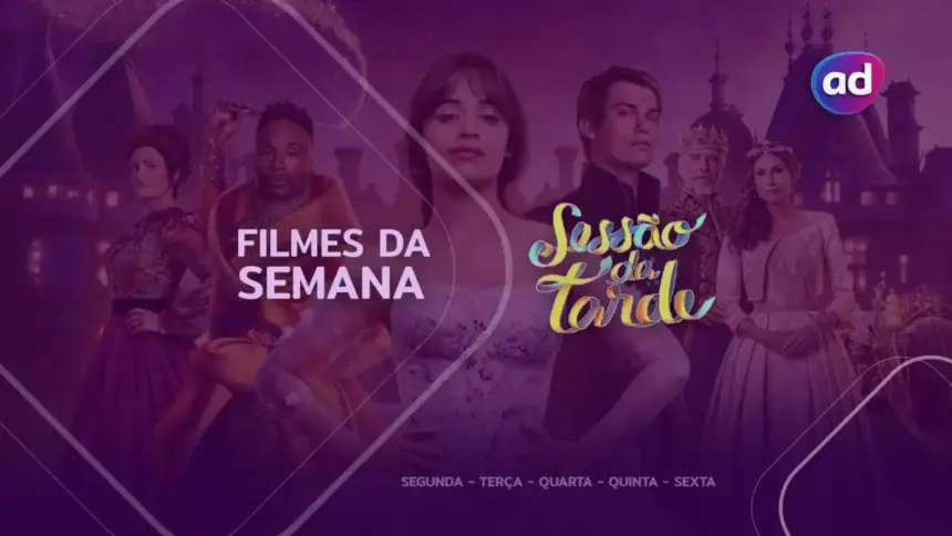 Poster do filme Cinderela na arte de divulgação dos filmes da semana 29 de dezembro a 02 de janeiro na Sessão da Tarde