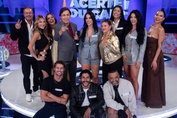 Tom Cavalcante e participantes do Acerte ou Caia no episódio de 14 de dezembro