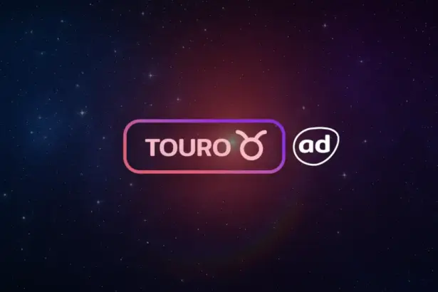 Arte com o logo do signo de Touro para o Horóscopo do dia