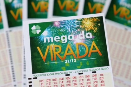 Volante de sorteio da Mega da Virada 2025