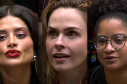 Aline Campos, Ana Paula Renault e Milena pedem votos sentada na sala do BBB 26