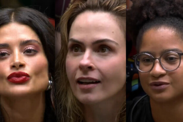 Aline Campos, Ana Paula Renault e Milena pedem votos sentada na sala do BBB 26