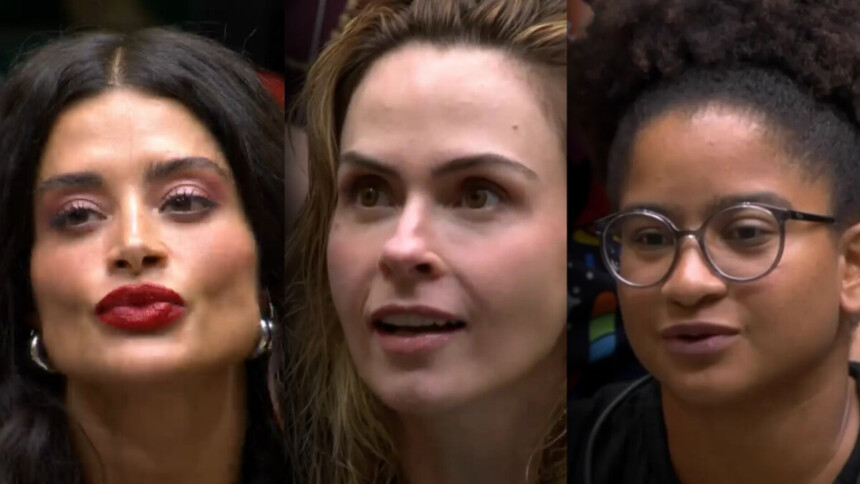 Aline Campos, Ana Paula Renault e Milena pedem votos sentada na sala do BBB 26