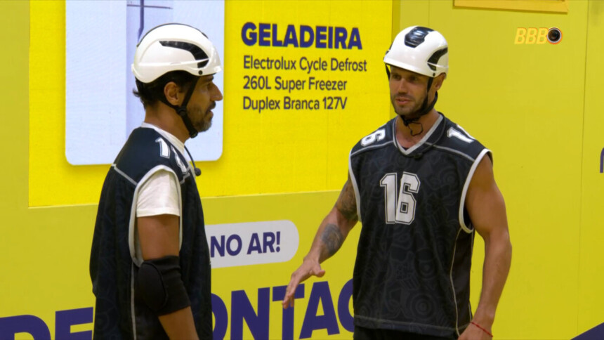Alberto frente a frente com Jonas no momento em que o empresário anuncia desistência da Prova do Líder do BBB 26