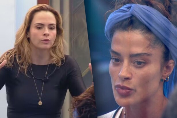 Ana Paula Renault e Aline Campos em uma montagem na discussão no BBB 26