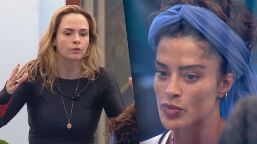 Ana Paula Renault e Aline Campos em uma montagem na discussão no BBB 26