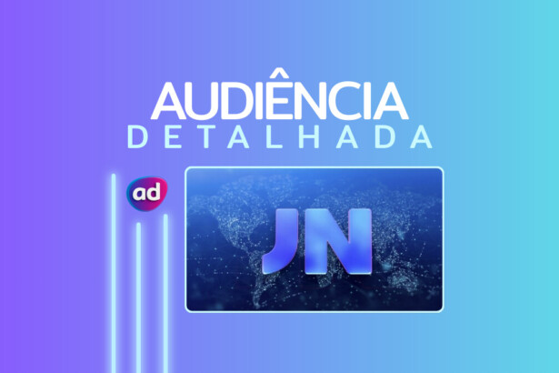 Logo do Jornal Nacional na arte de divulgação de audiência detalhada