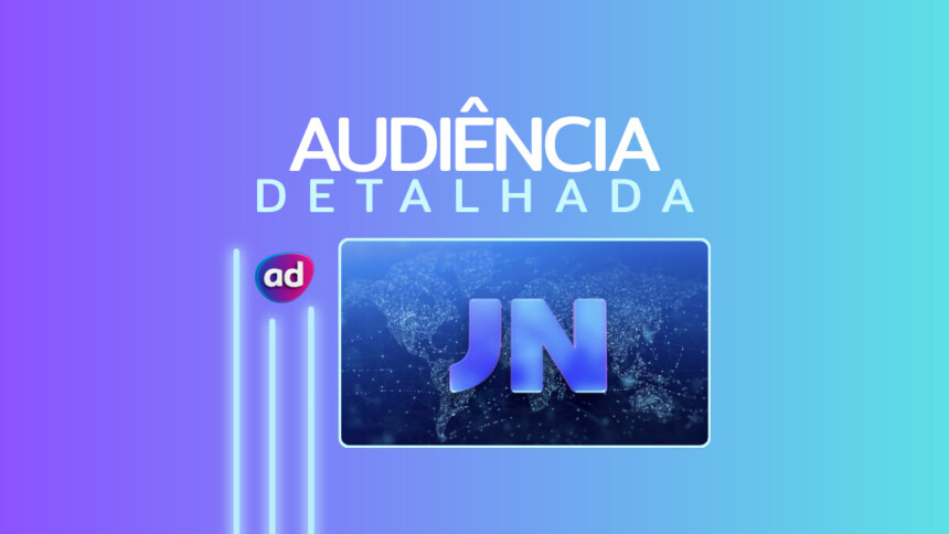Logo do Jornal Nacional na arte de divulgação de audiência detalhada