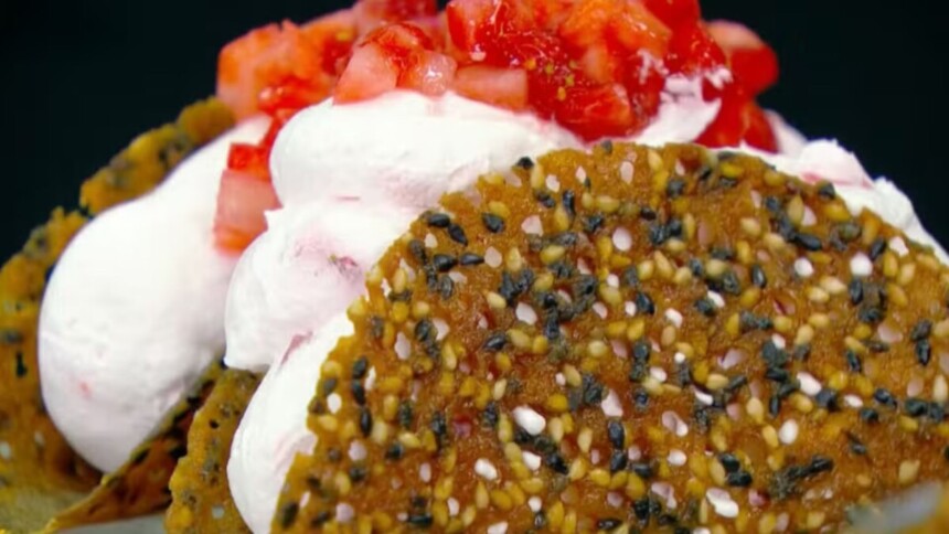 Canudos doces de gergelim em trecho de receita do Mais Você