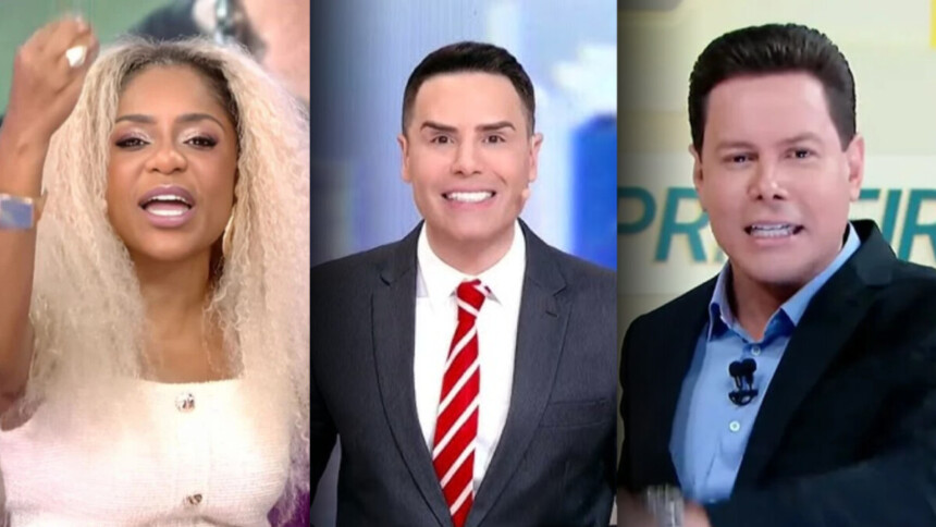 Cariúcha, Luiz Bacci e Marcão do Povo apresentando programas no SBT