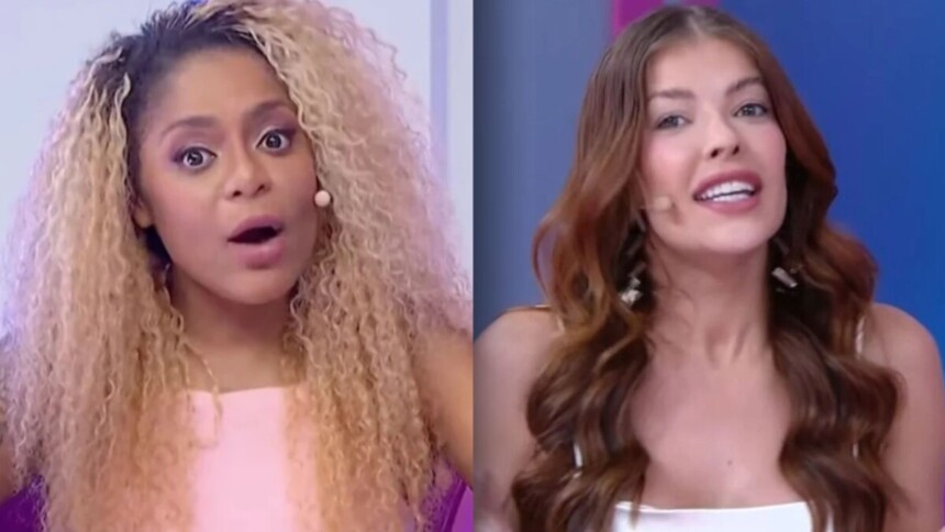 Cariúcha e Jaquelline Grohalski em uma montagem com participação no Fofocalizando
