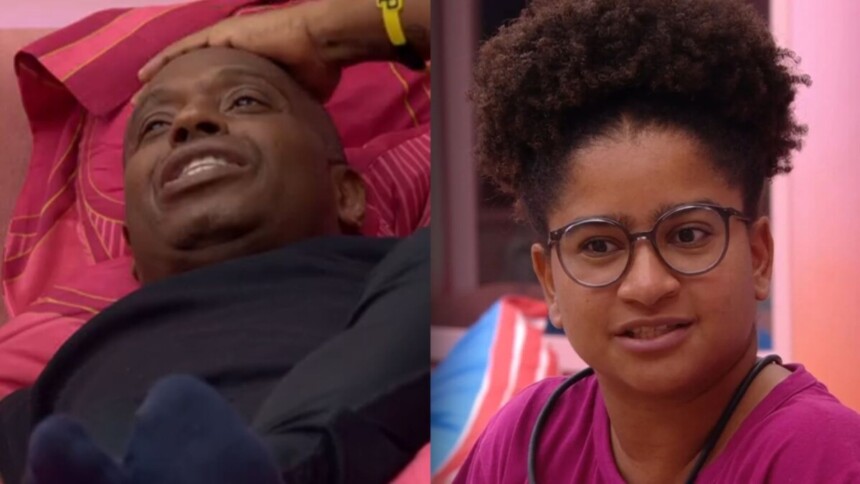 Edilson e Milena em uma montagem no BBB 26