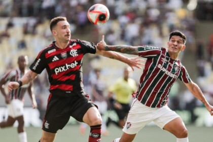 Jogadores de Flamengo e Fluminense na final do Carioca 2025
