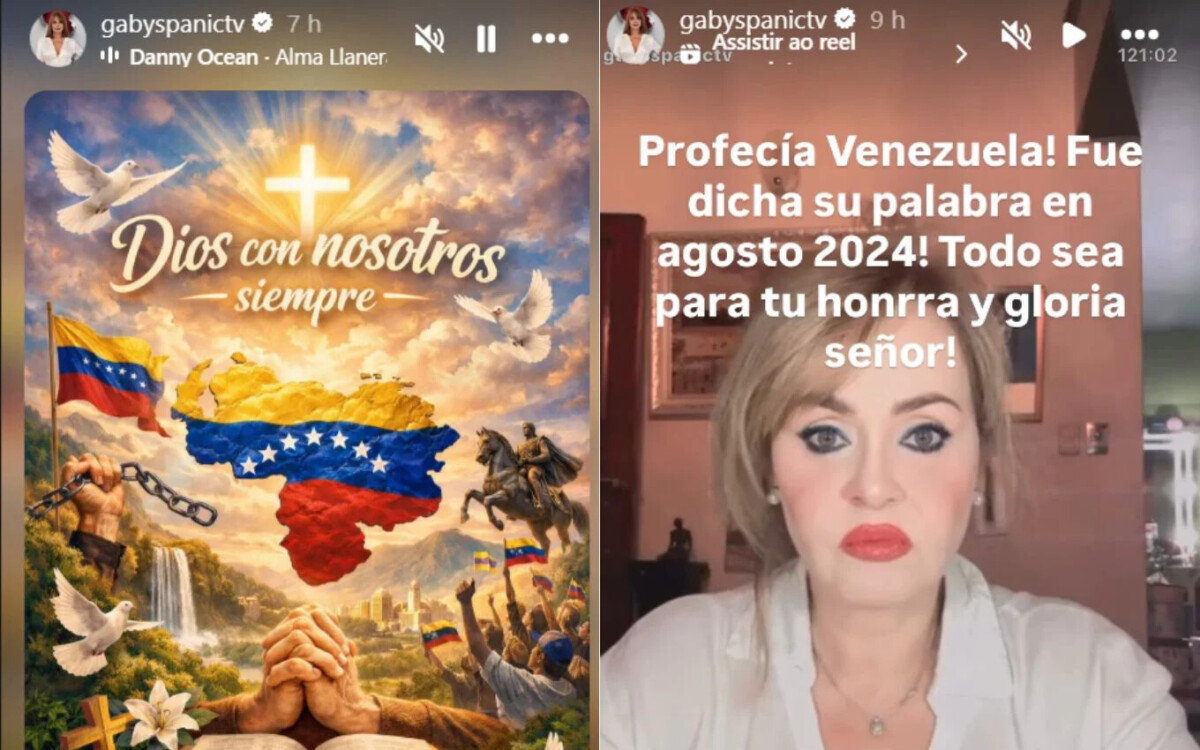 Publicações feitas por Gaby Spanic no Instagram após os ataques do Estados Unidos à Venezuela e a prisão de Nicolas Maduro 